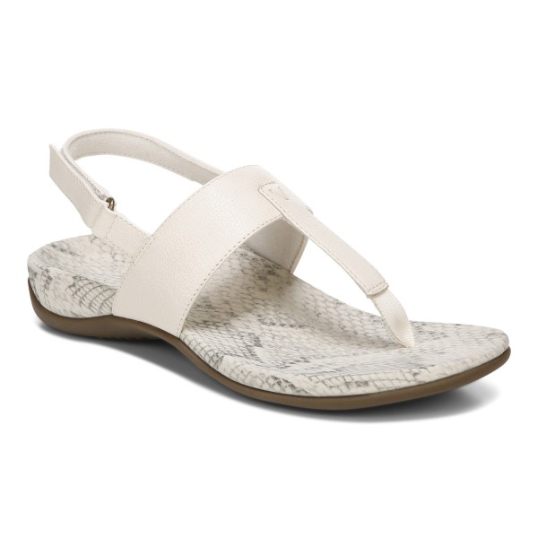 Vionic Sandals Ireland - Tala T-Strap Sandal Cream - Womens Shoes Ireland | FCLTY-5340